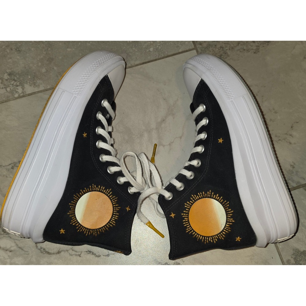 Converse Chuck Taylor All Star Move Sun Star Platform Black Womens 8.5